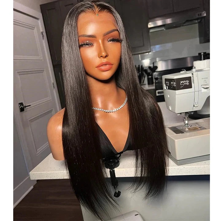 Number 21 : Eymn human hair straight 13x4HD full front lace wig 200%