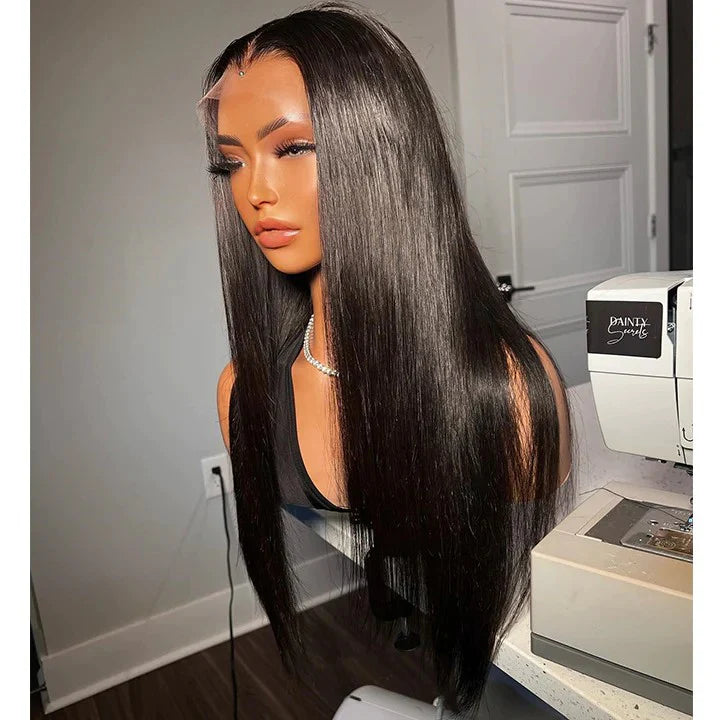 Number 13: Eymn hair pre cut lace 5x5HD gluless wig straight 180%