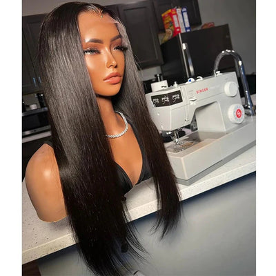 Number 13: Eymn hair pre cut lace 5x5HD gluless wig straight 180%