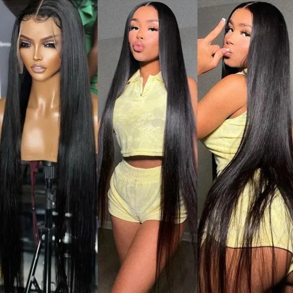 Number 21 : Eymn human hair straight 13x4HD full front lace wig 200%