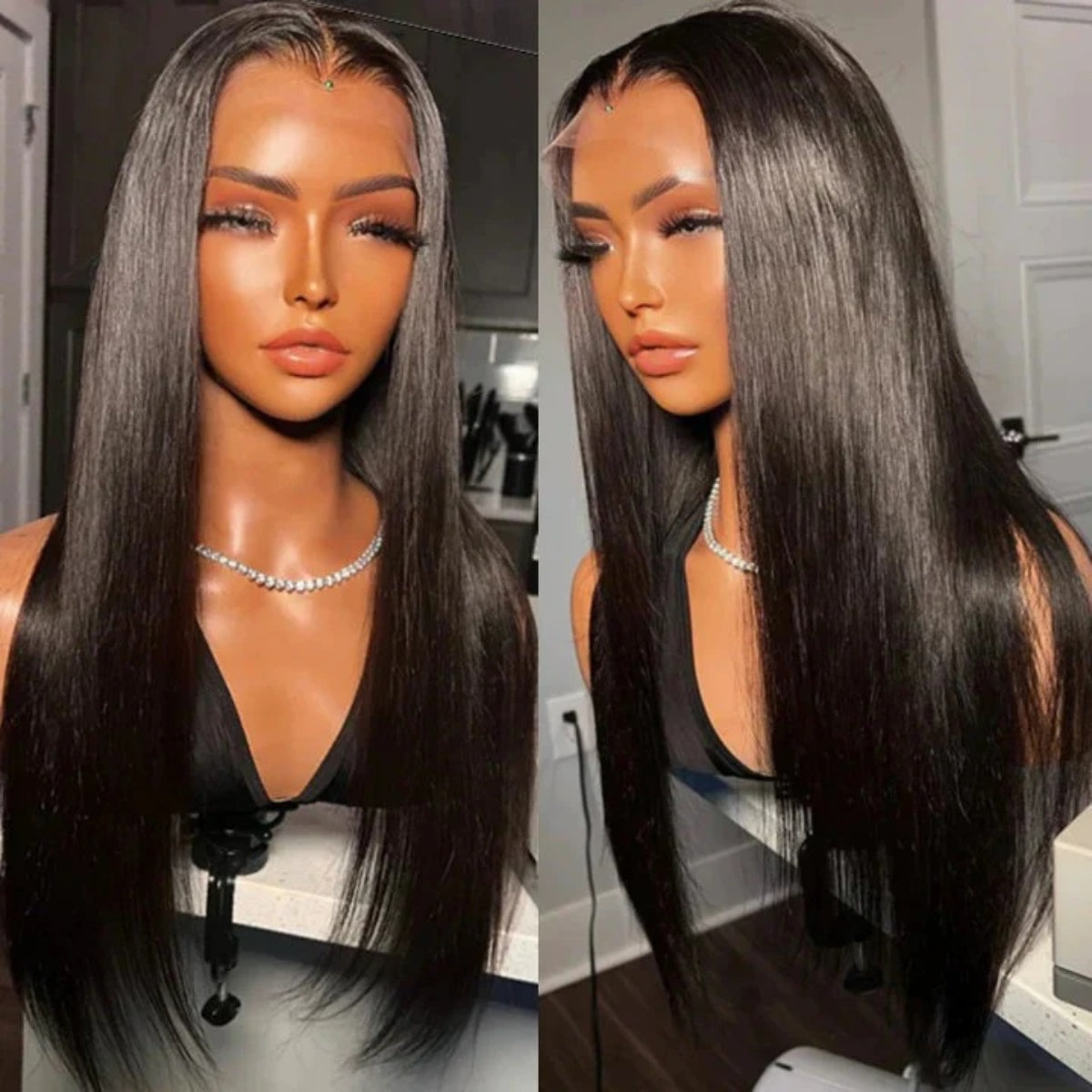 Number 13: Eymn hair pre cut lace 5x5HD gluless wig straight 180%