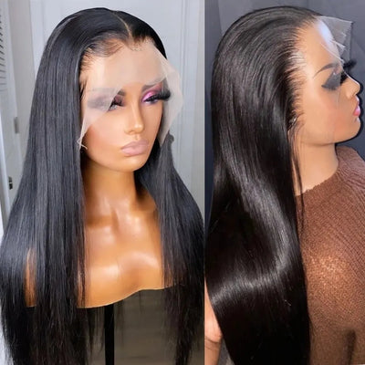 Number 21 : Eymn human hair straight 13x4HD full front lace wig 200%