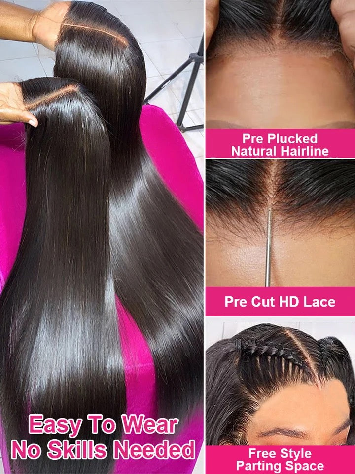 Number 26 : Eymn hair 5x5HD/6x6HD gluless wig pre cut lace  body wave 180%