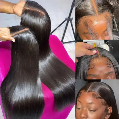 Number 21 : Eymn human hair straight 13x4HD full front lace wig 200%