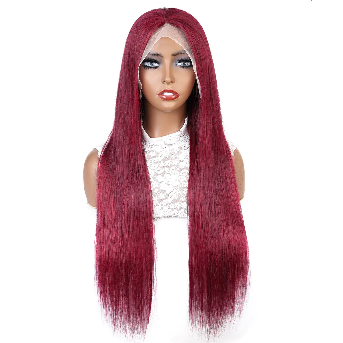 Number 6 : Eymn hair 99j burgundy colored HD lace 13x4 lace front wig 180%