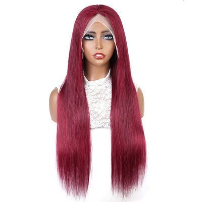 Number 6 : Eymn hair 99j burgundy colored HD lace 13x4 lace front wig 180%